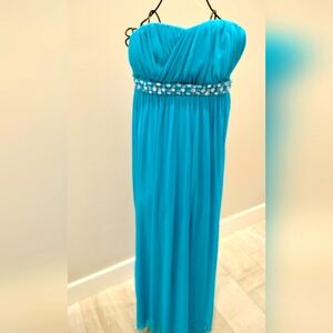 NWT Women’s Ruby Rock Light Blue Jeweled Formal Prom Dress Size 5
